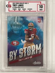 2021 Panini Absolute Trey Lance By Storm Rookie Card #BST-3    CG Graded Gem Mint 10