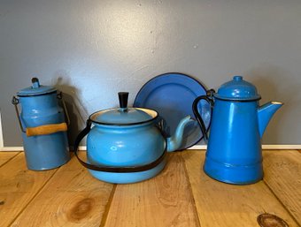 Antique FINEL And POLAND Enamelware Items