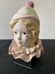 Harlequin Porcelain Bust Signed By Cybis
