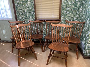 Group Of Six Windsor Style Spindle Back Dining Chairs