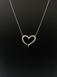 Gabriel & Co. 14k White Gold & Diamonds Heart Shaped Necklace