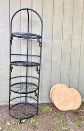 4 Tier Metal Dome Top Shelf With Boards