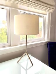 Bamboo Style Table Lamp In Nickel Finish