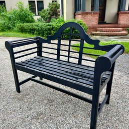 A Black Wooden Lutyens Bench - Victorian Garden Must Have - 2 Of 2