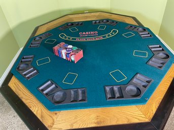 Folding Poker Table Topper With Poker Chips