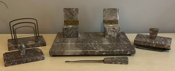 Five Piece Stone Desk Set