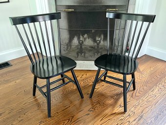 Pair Of Modern Spindle Back Chairs