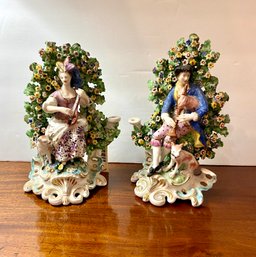 Pair Of English Porcelain Bocage Groups Of Musicians