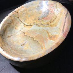 Jasper Gem Stone Bowl, 2 LB 4 Oz, 7 Inch By 6 Inch