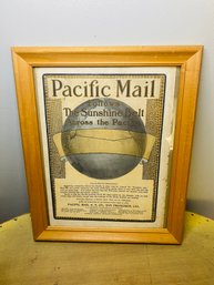 Vintage Pacific Mail And The Sun Belt Framed Advertisement