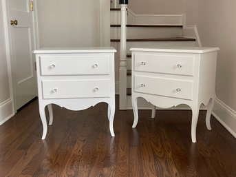 White 2- Drawer Nightstands- A Pair