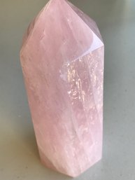 Rose Quarz Crystal Point, 3 LB, 7 Inch Tall