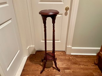 Cherry Stained Barley Twist Plant Stand