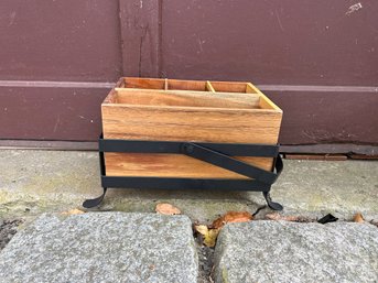 Wood And Metal 4 Cube Compartment