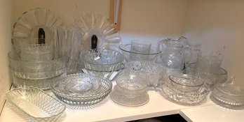 Group Of Glass Serving Pieces - 37 Pieces