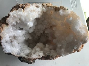 Quartz Crystal Geode, 6 Lb 15 Oz, 7 Inch By 7 Inch