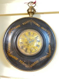 Tin Georgian Round Wind Up Wall Clock