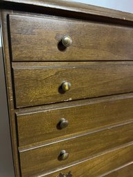 Vintage Dresser With Fold Out Mirror & Cedar Drawer