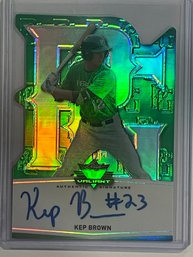 2014 Leaf Valiant Kep Brown Autographed Die-cut Silver Refractor Card #PGV-KBI