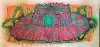 Original Pastel Drawing In Vibrant Colors