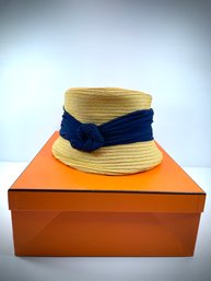 Vintage Meyer Brothers Bucket Hat With Knotted Scarf In Royal Blue