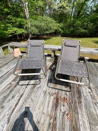 Pair Of Mesh Loungers With Sun Visors