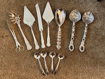 Stainless Steel And Pewter Serving Utensils