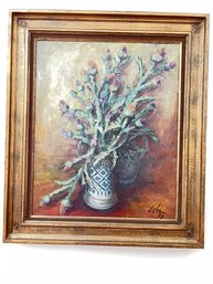 Oil On Canvas, 1972 Signed Hotz, Beautifully Framed, Floral,