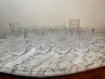 12 Vintage Crystal Tumblers & 2 Water Glasses