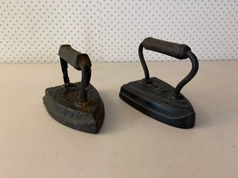 Pair Of Antique Cast Iron Sadirons