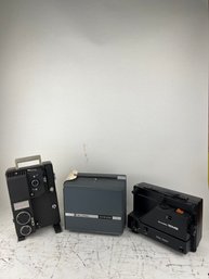 Lot Of 3 Vintage Bell And Howell & Goldcrest Film Projectors