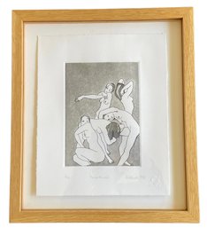 Kitty Blandy Signed Lithograph 'Five Women' 13' X 15'