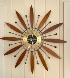 Mid Century Starburst Wall Clock By General Time Corp