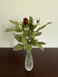 Unique Glass Pedal Flowers Within A Cut Glass Vase