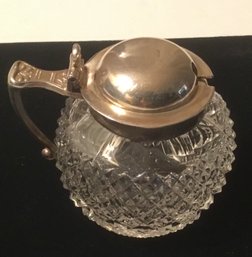 Antique Crystal Honey, Sugar, Jam Pot