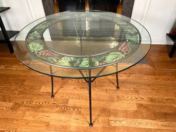 Glass & Metal Floral Table