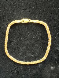 14 Kt Yellow And White Gold Braided Rolled Bracelet, 2.4 Dwt