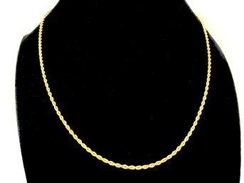 Vintage 14k Gold Rope Necklace (Approximately 4.8 Grams)