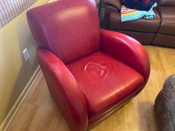 Red Leather Swivel Chair