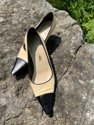 Chanel Classic Black/cream Low Heel Pump Size 37