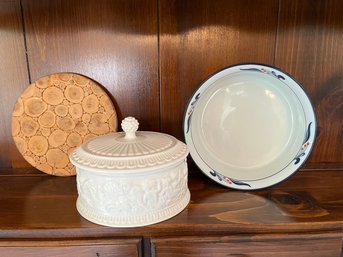 Dansk Cookware, Italian Lidded Bowl & Trivet