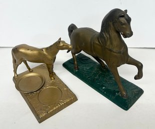 Lot Of 2 Metal Horse Statues