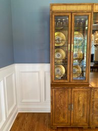 Glass Two Door China Cabinet In Oak