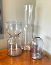 Set Of 3 Modern Glass Vases