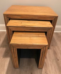 Trio Of Solid Wood Nesting Tables