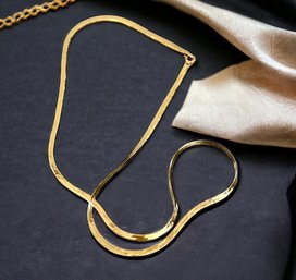 14k Italy Gold Herringbone Necklace