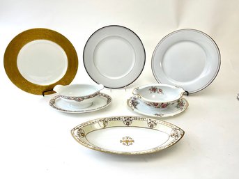 Vintage Gravy Boats, Serving Platter & Plates