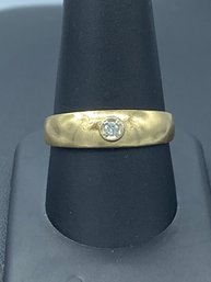 Gorgeous 14k Yellow Gold Solitaire Diamond Ring / Pinky Ring