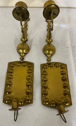 Two Pair Of Brass Sconces
