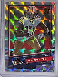 2020 Panini Donruss The Rookies Brandon Aiyuk Checkerboard Refractor Rookie Card #TR-BA